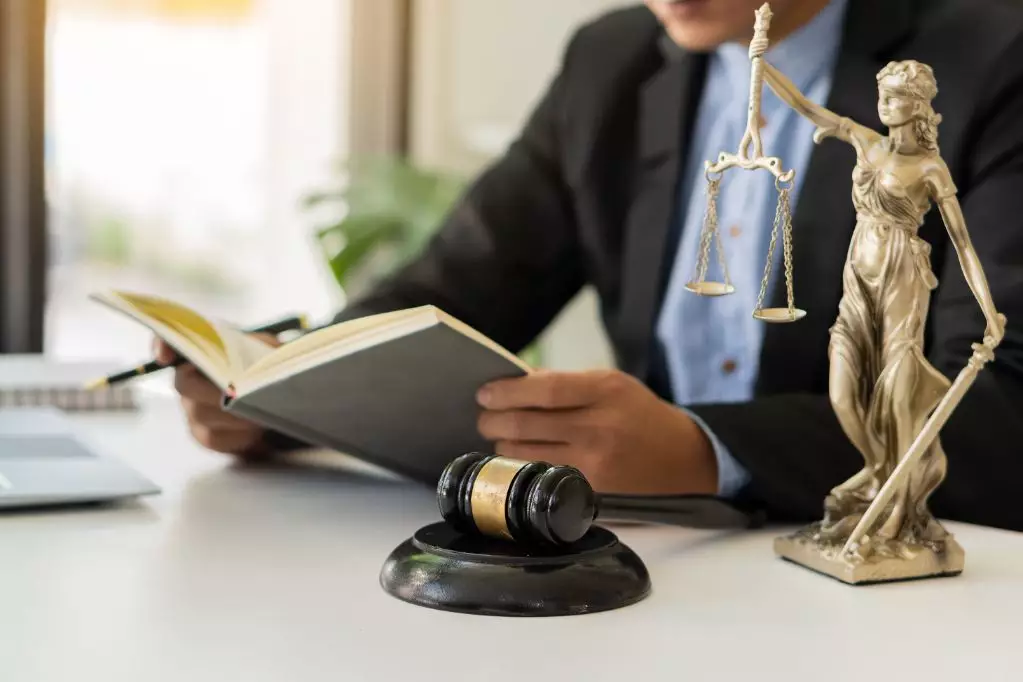 Lawyer working at desk